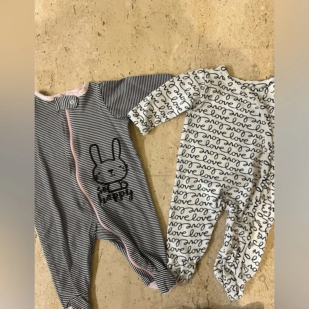 Baby Girl Newborn-3 Month One Pieces, Shorts, Shirt 6 Pieces - Picture 2 of 4